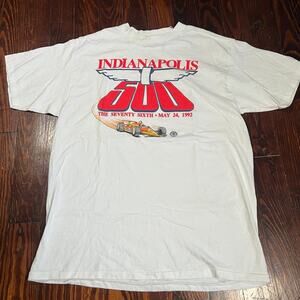 SS Sport Service XXL Vintage Indy 500 Tee White Boxy